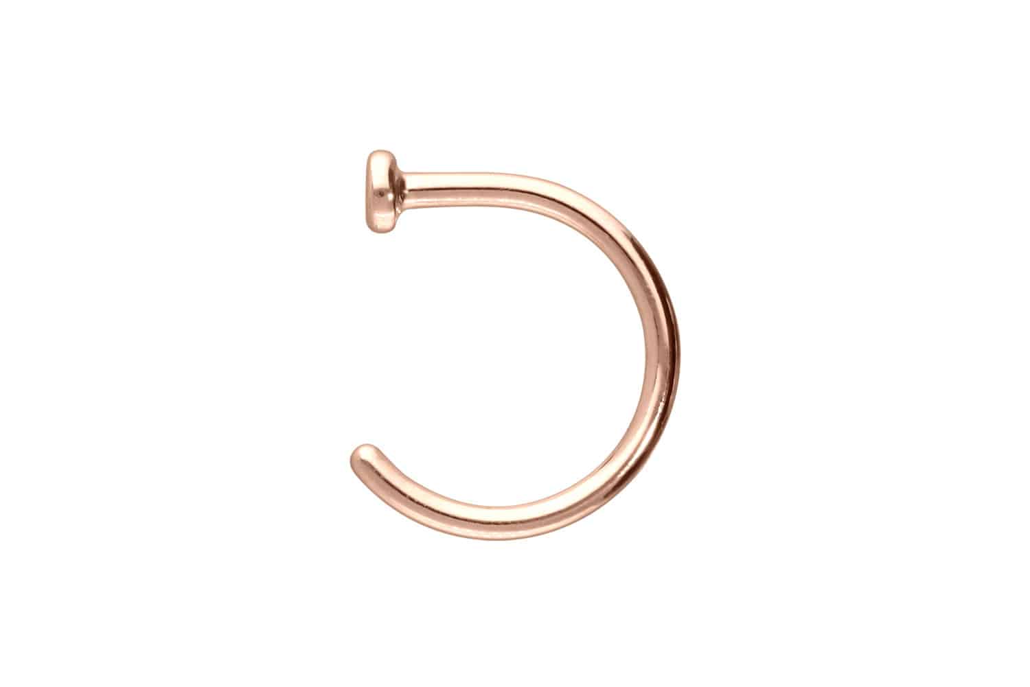 14/18 Karat Gold Nasenring Nasenpiercing offen PLATTE